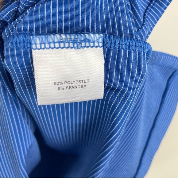 Peter Millar Summer Comfort Mens Medium Polo Short Sleeve Stripes Blue White - Picture 6 of 7